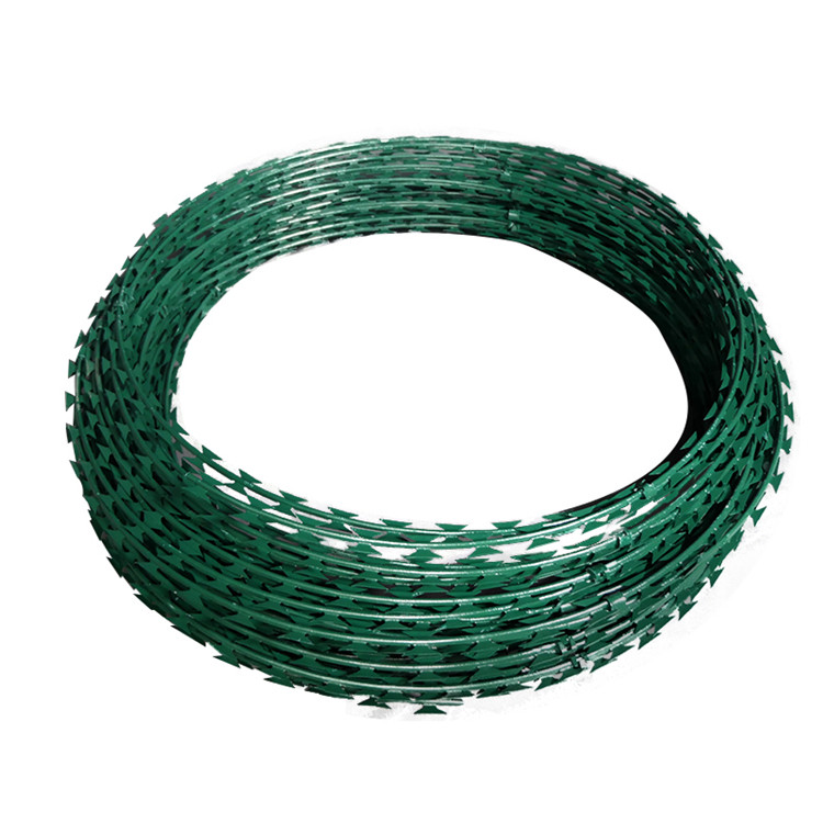 Razor Wire (small wave 5.5mtr)-diameter 50cm GREEN powder coated